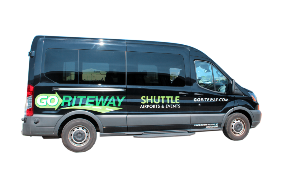 blue van airport shuttle